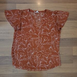 EUC Maurices Atwood Flutter Sleeve Top